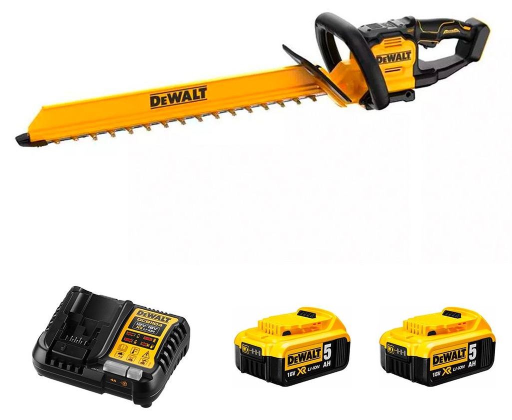 Heckenschere DeWALT DCMHT567P2-SK (2 x 5,0 Ah + DCB1104)