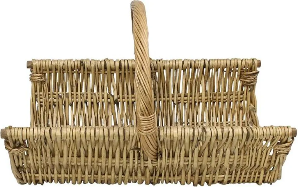 Panier à bois Trendy en osier marron pour bois de chauffage robuste