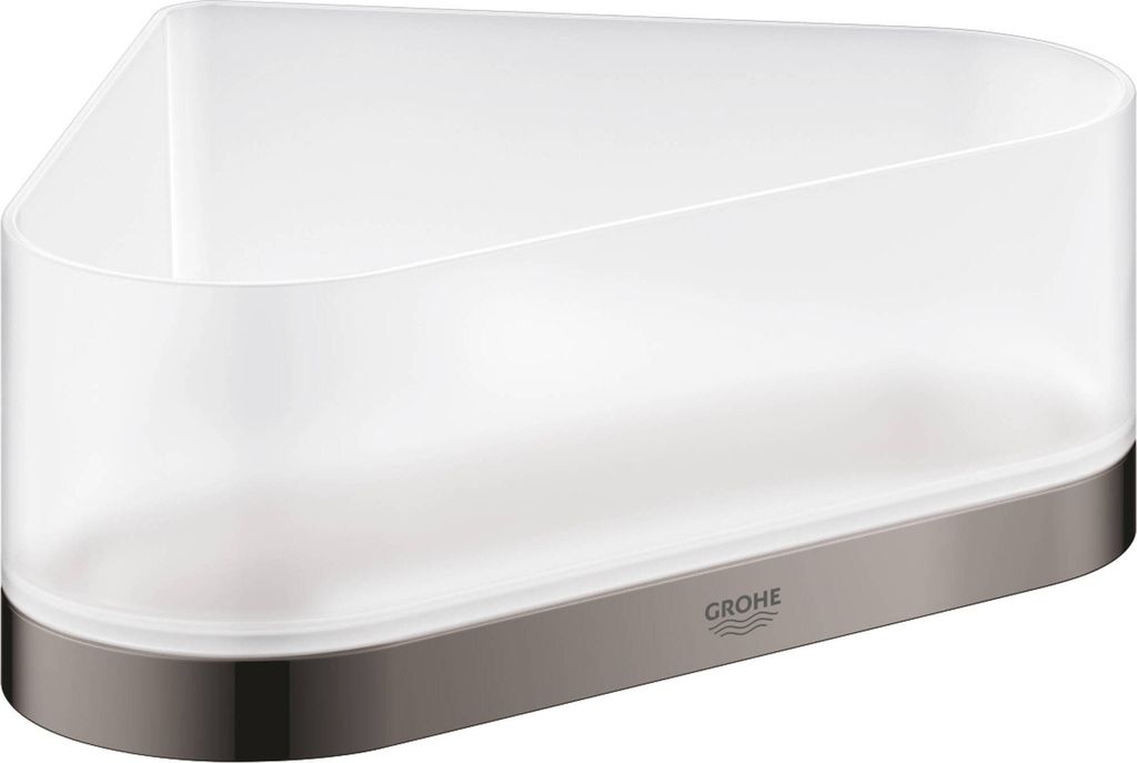 GROHE Eck-Duschablage Selection mit Halterung Glas/hard graphite, 41038A00