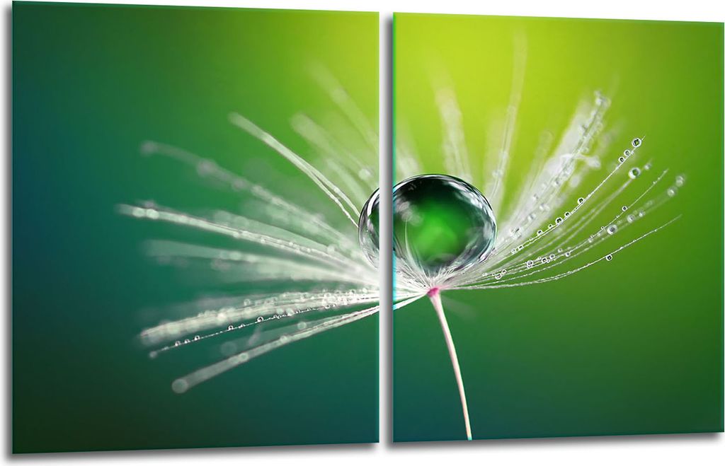 Herdabdeckplatten 2x40x52 Glaskeramikfeld 2-Teilig Glas Spritzschutz Blume