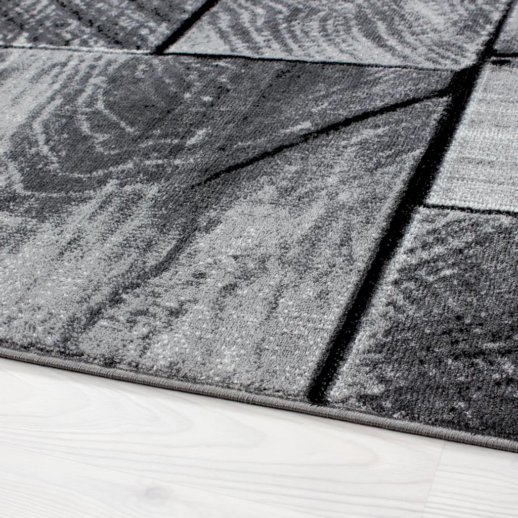 Tapis de Salon Moderne 80x150 cm à Poils Courts - Texture Douceur 3D