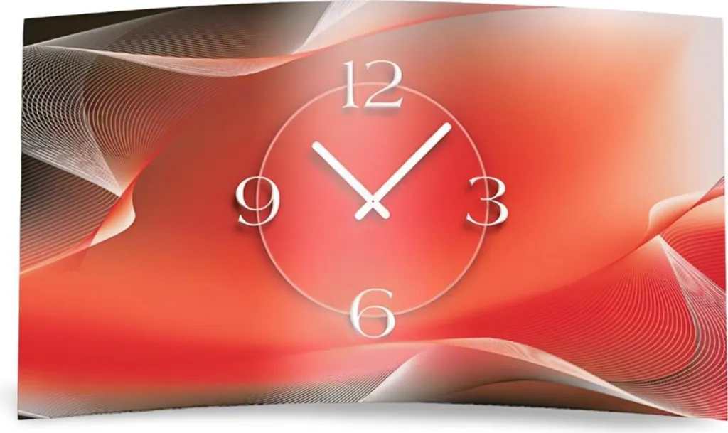 Orologio da parete astratto rosso grigio di design Orologio da parete moderno di design silenzioso senza ticchettio dixtime 3D-0145