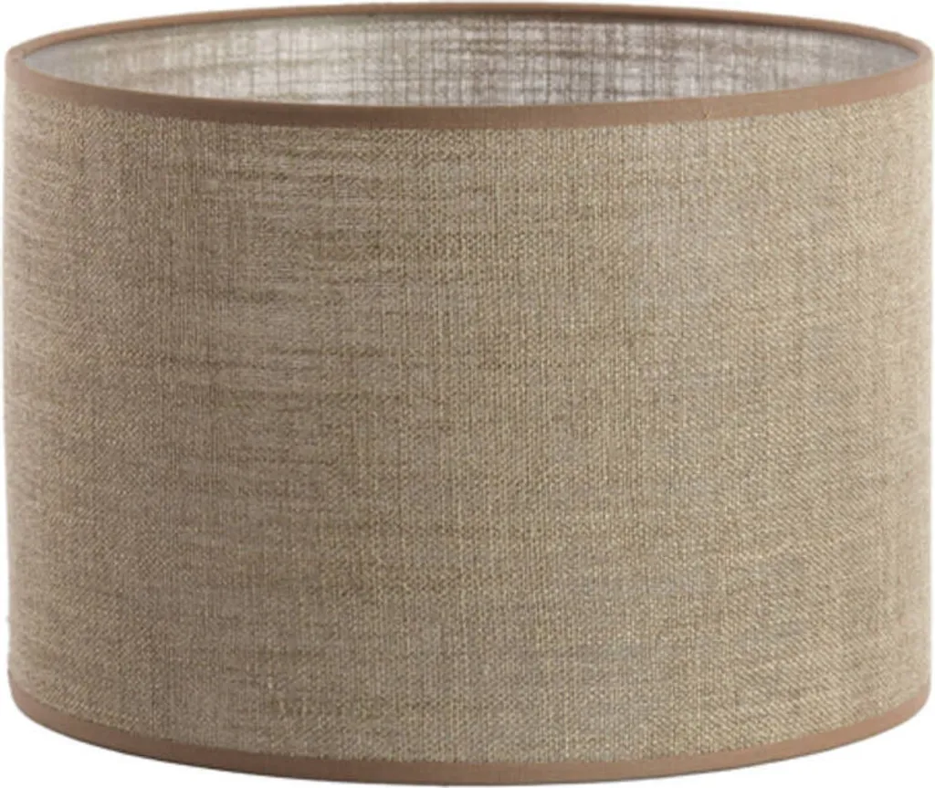 Abat-jour cylindrique marron 30cm pour lampe E27 textile Caden 2230915