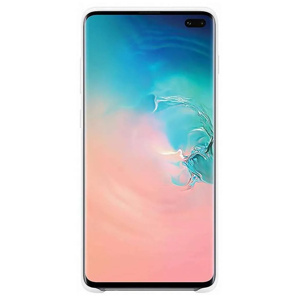 Coque Samsung S10+ Silicone Blanc EF-PG975TW Ultra Fine et Anti-Chocs