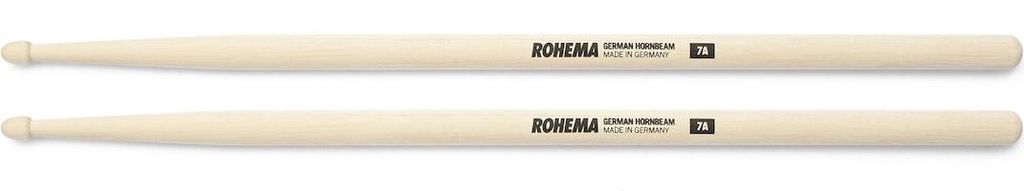 ROHEMA Trommelstock 7A Weißbuche, 395 mm Länge, 13.8 mm Durchmesser, eichelförmiger Tip