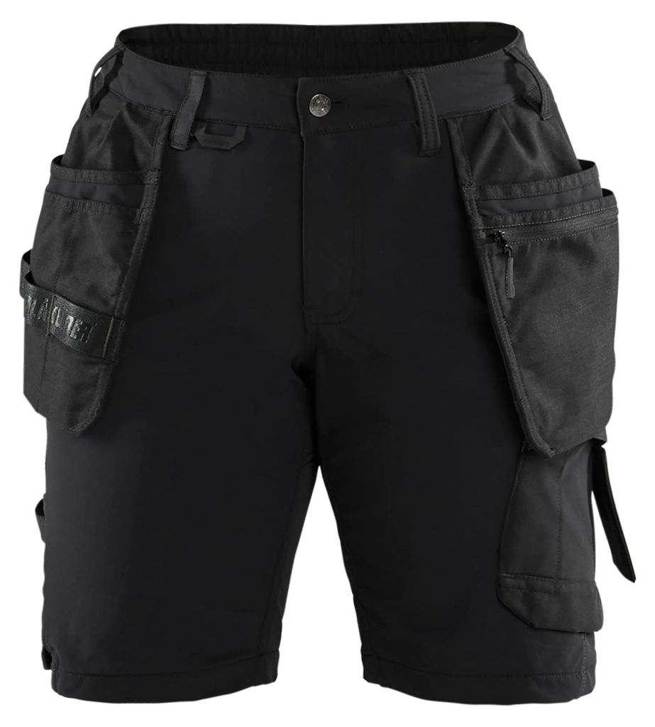 Blakläder Damen Handwerker Shorts 4-Wege-Stretch 7183, Farbe:Schwarz/Dunkelgrau, Größe:C34