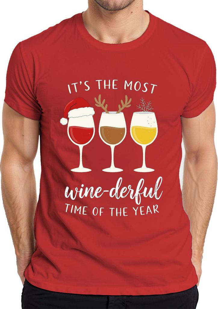 It's the Most wine-derful Time of the Year Weinliebhaber Geschenk Herren T-Shirt, Rot, 3XL