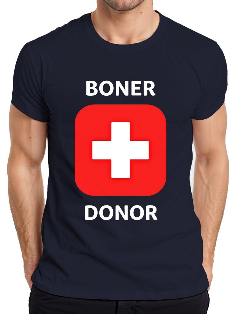Boner Donor Lustig Geschenk Junggesellenabschied Gag Humor Herren T-Shirt, Navy, S