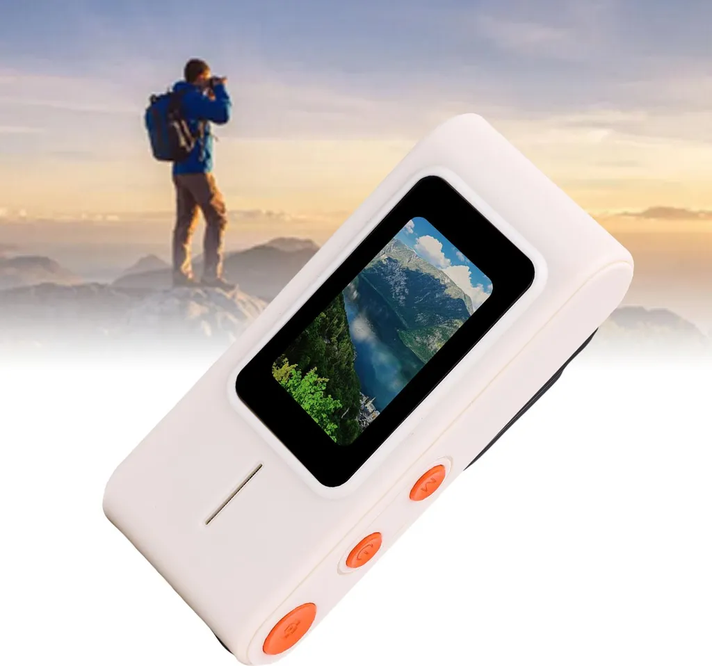 Fotocamera digitale FHD 1080P 12 MP, autofocus, schermo da 1,47 pollici, compatta, piccola, con luce di riempimento, 8 effetti filtro, scheda di memoria da 64 GB per adolescenti, principianti, bianco