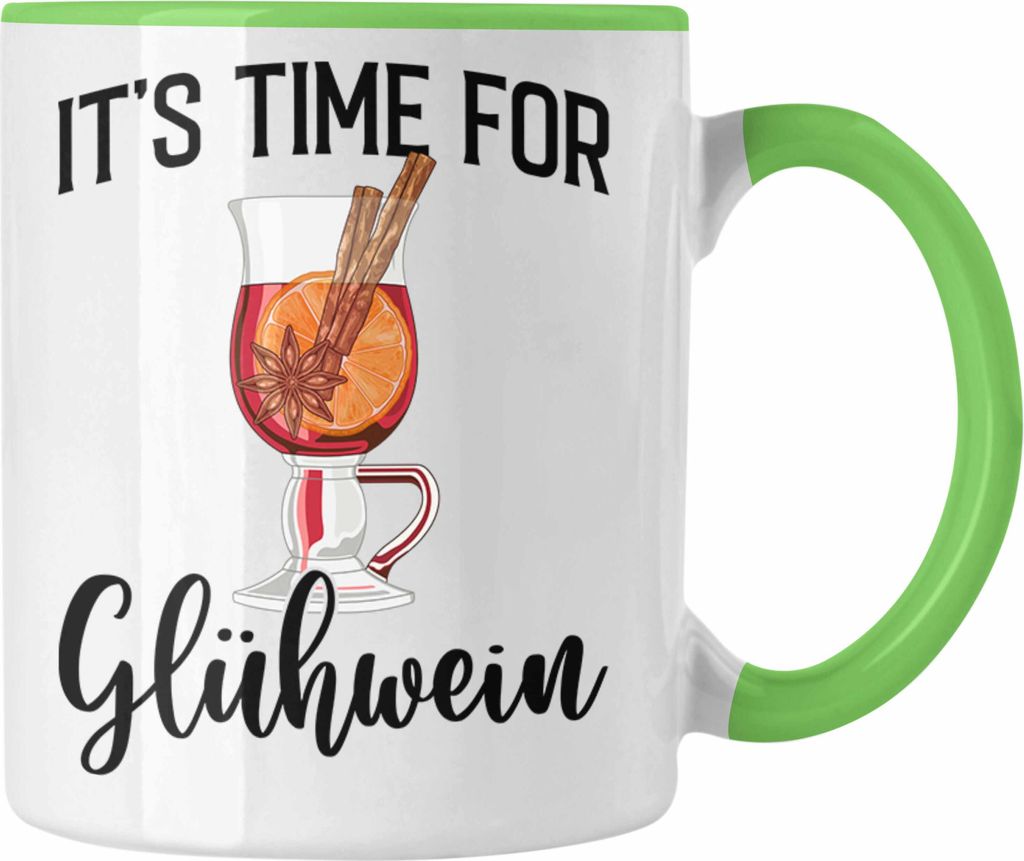 Trendation - Glühwein Tasse Lustig Spruch Glühweinbecher mit Henkel Doppelwandig Glühweintassen Gläser Weihnachtsmarkt Becher Tassen Geschenk -...