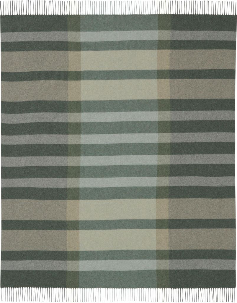 Biederlack Plaid mit Fransen Charming Farbe Moss Größe 150 x 200