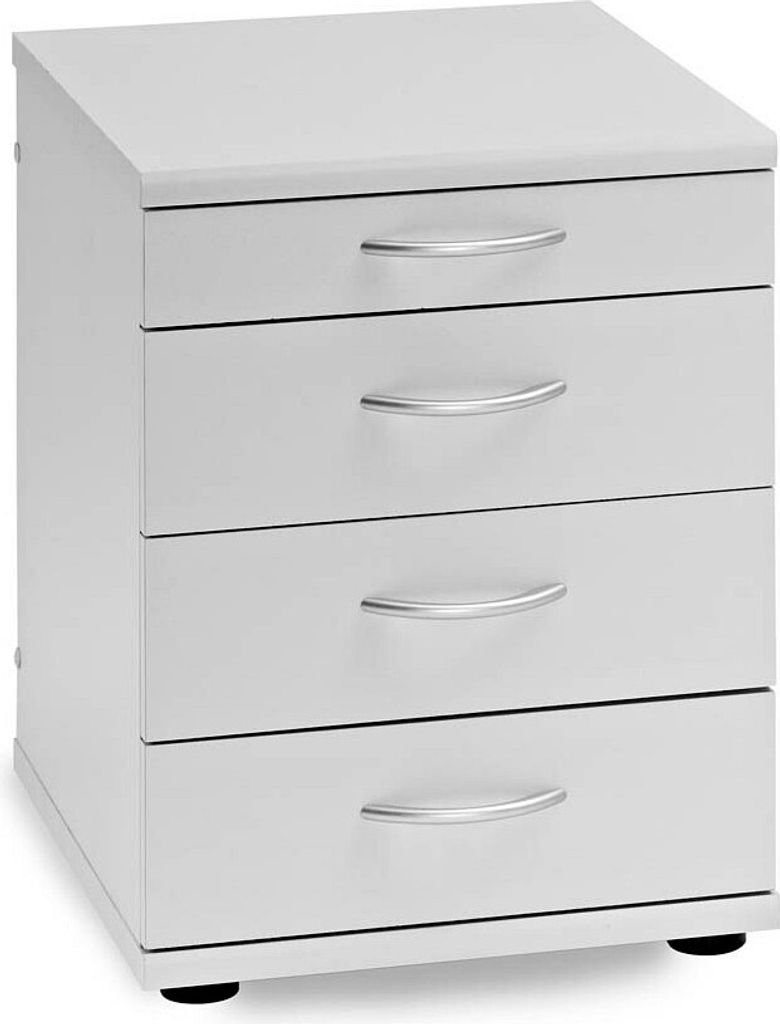 MÖBELPARTNER Standcontainer lichtgrau 4 Auszüge 41,6 x 50,0 x 53,4 cm