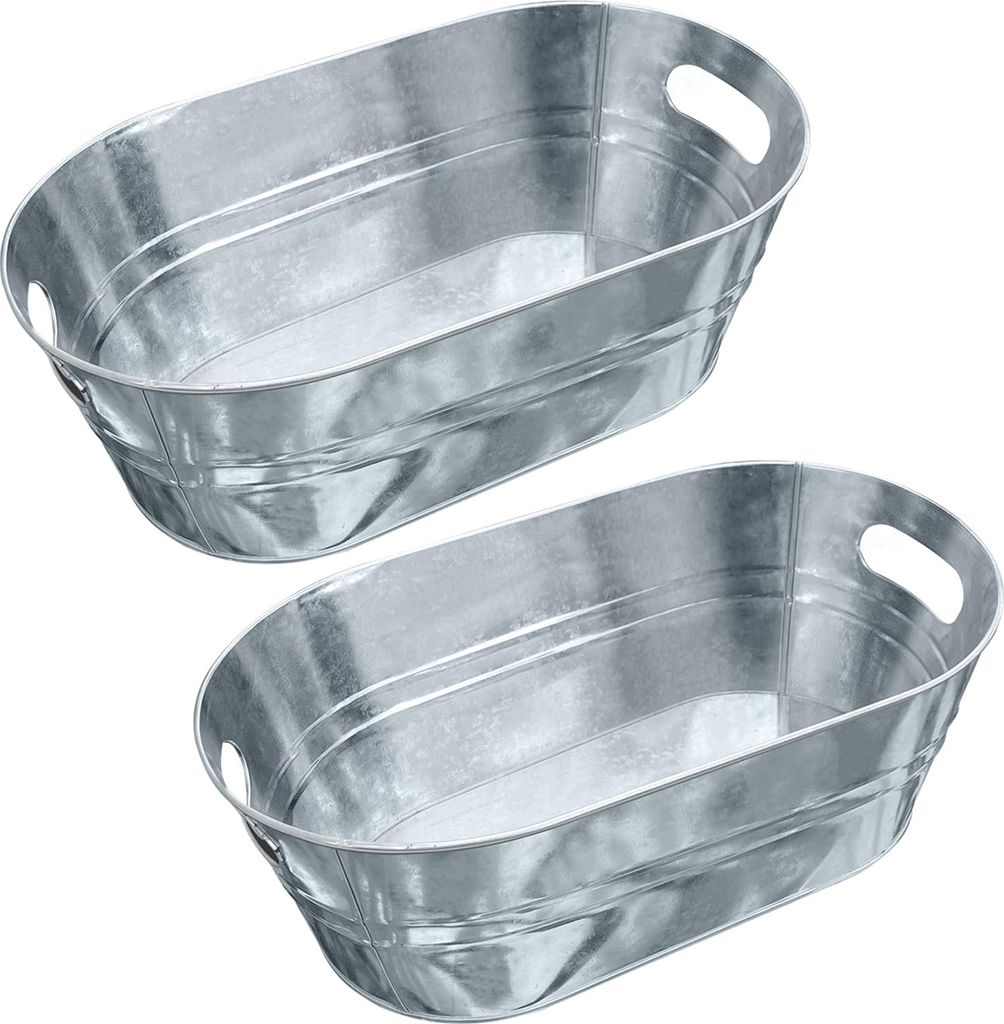 2Pcs 15L Eis Eimer Metall Bier Getränke Eis Wanne Große Kapazität Trinken Kühler Lagerung Eimer für Party