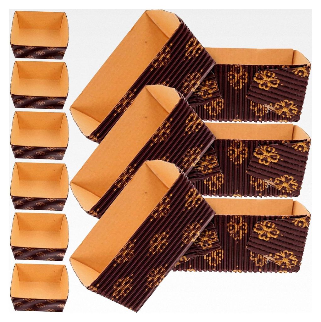 Einweg-Papier-Kastenformen 25 Stück Rechteckige Backformen aus Papier Hitzebeständig und Farblich Gestaltet für Kuchen, Chiffon-Kuchen und Gebä...