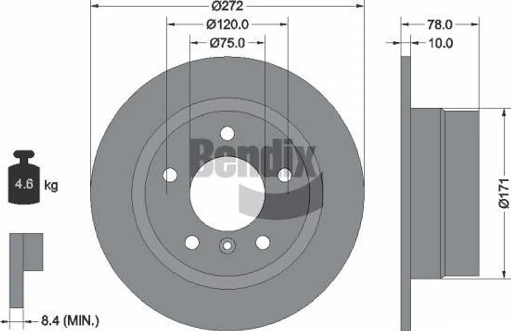 Disque de frein BENDIX BDS1863 anti-vibration pour BMW Série 3 E36 1160809