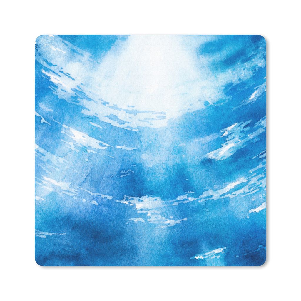 MuchoWow Mauspad Mousepad Aquarell - Wasser - Sonne 30x30 cm - Mousepads - Maus Mat - Pad - Mausunterlage - Gaming