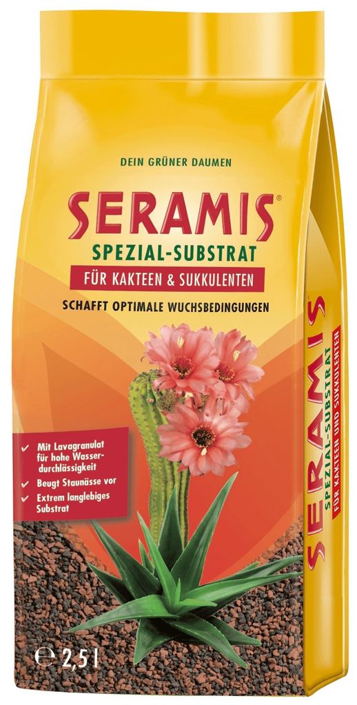 A bag of Seramis Spezial Substrat for cacti and succulents.