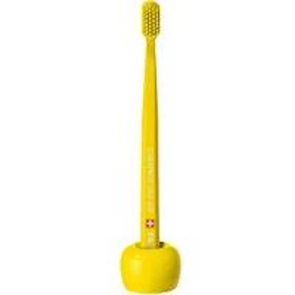 Fini le désordre : Porte-brosse à dents céramique jaune stable et chic