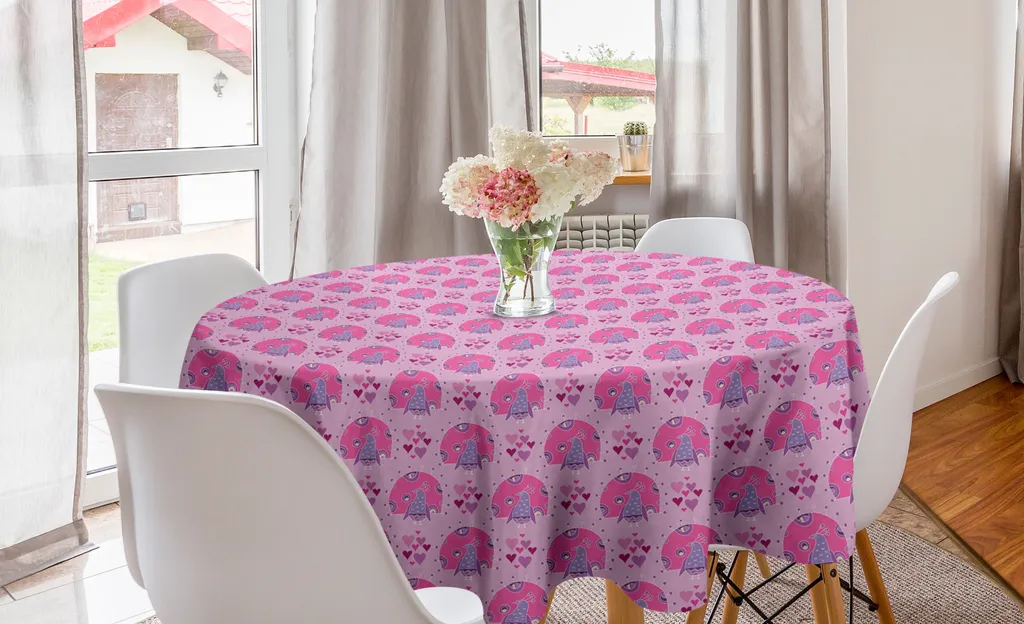 Tablecloth Rotonda 150 cm Birds & Hearts ABAKUHAUS - Design Esotico