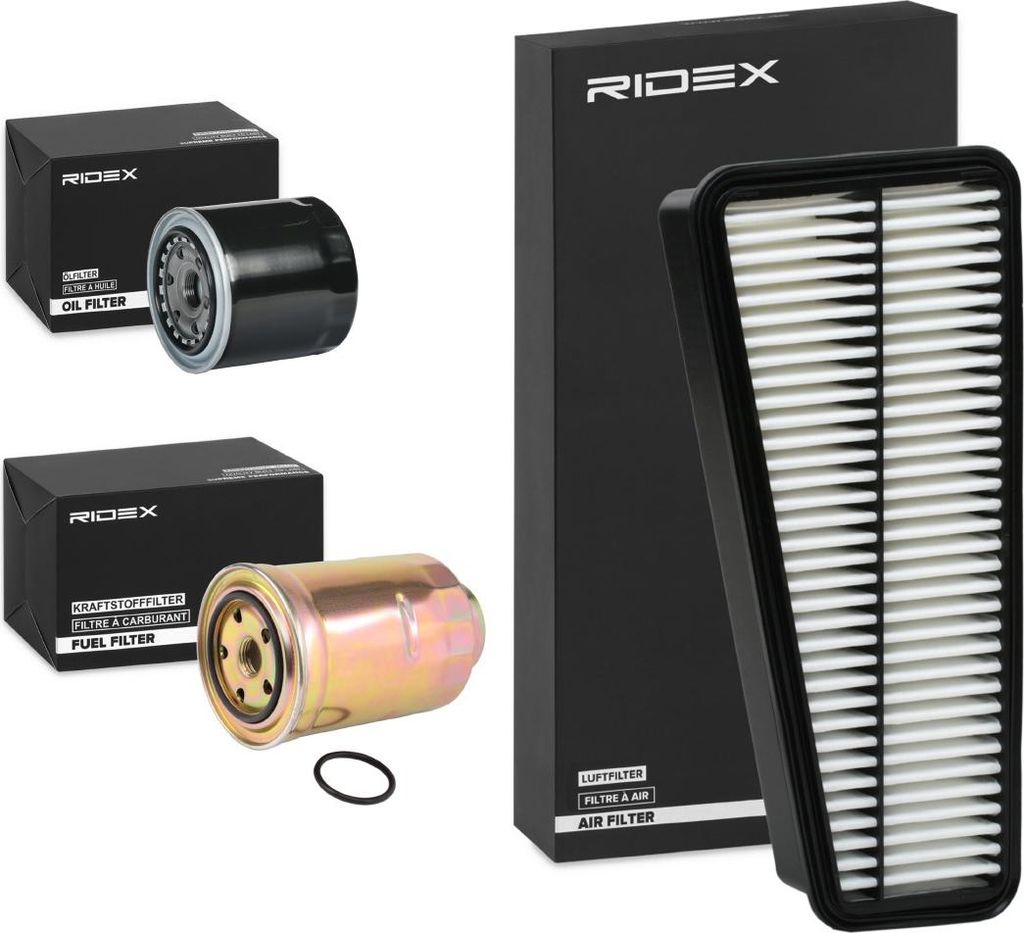 RIDEX Filterset Inspektionspaket Filtersatz für TOYOTA AVENSIS Kombi (T25) COROLLA Verso (ZER, ZZE12, R1) COROLLA (ZZE12, NDE12, ZDE12) RAV 4 II