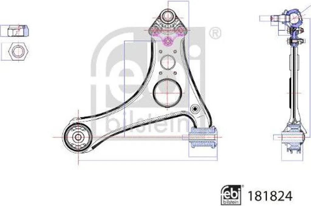 Rénovation train avant : Bras de suspension FEBI 181824 pour Vaneo