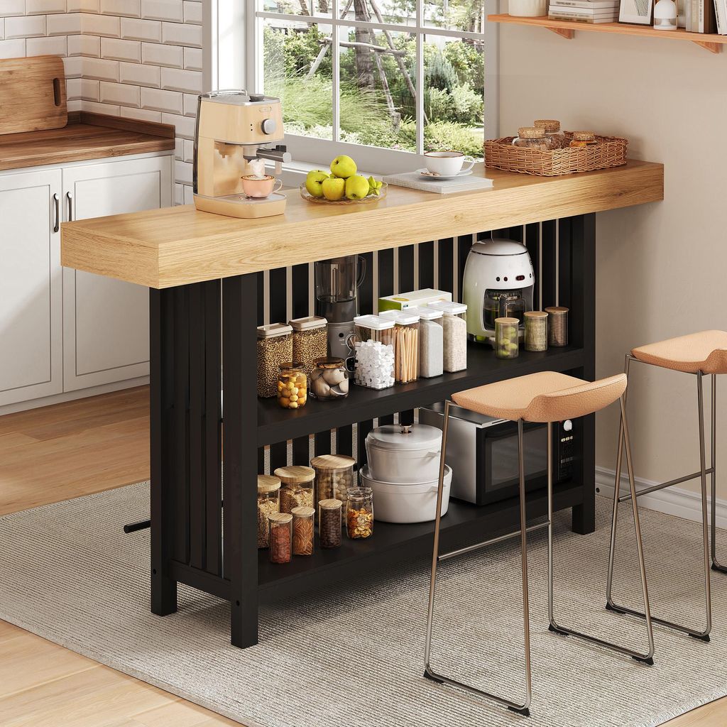 MODFU Bartafel 160x40x105 cm, staande tafel met voetsteun, Productafbeelding 