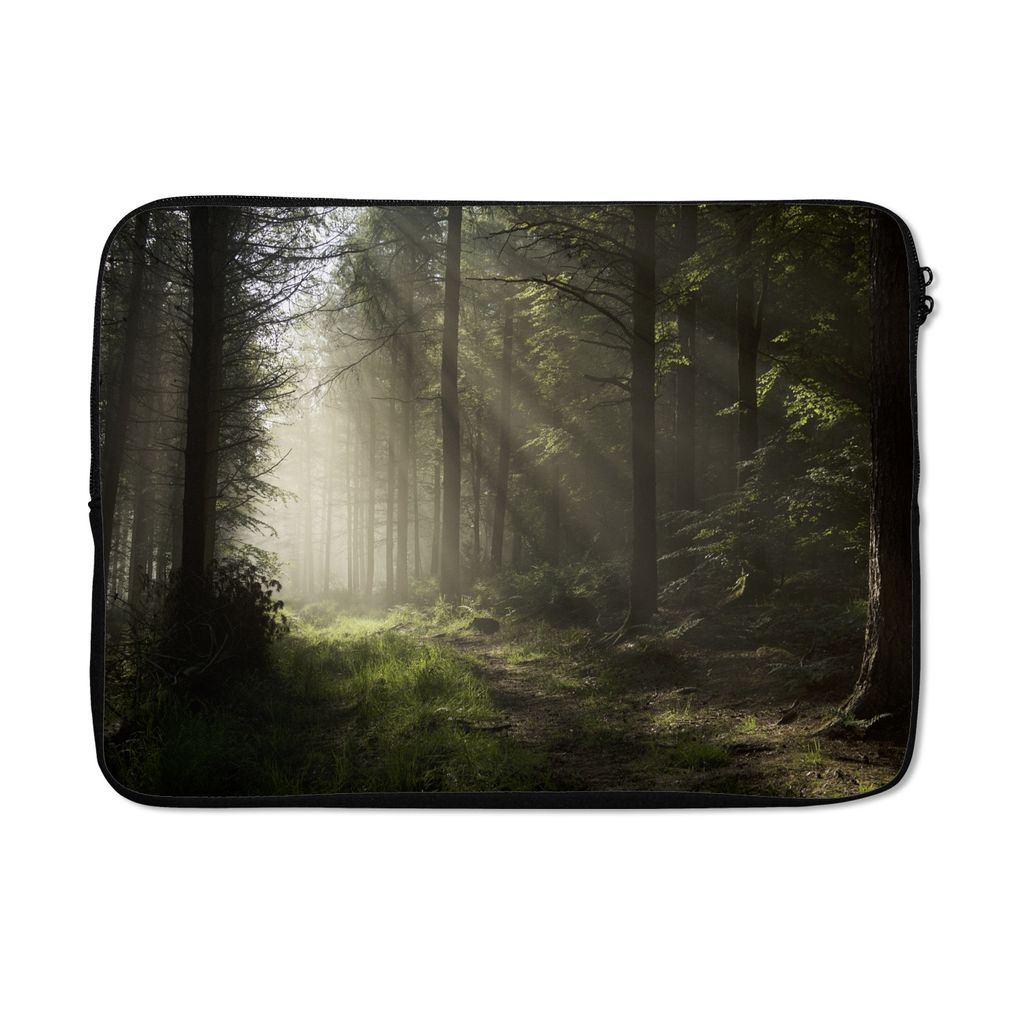 MuchoWow Laptop Hülle 13 Zoll Wald - Baum - Nebel Laptoptasche - Laptophülle - Sleeve - Rundumschutz
