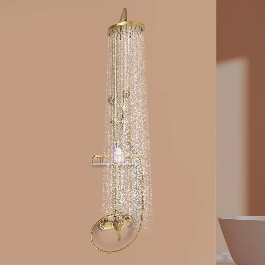 Ensemble douche bronze réglable : finit les problèmes de taille et pose - 2