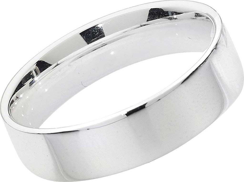 925 Sterling Silber 5mm Flach Court Form Herren/Damen - Trauring/Ehering/Hochzeitsring, 65 (20.7); TRS13896RSW