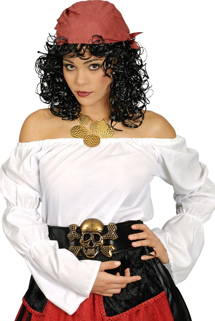 K35292646-40-42 weiß Damen Piraten Bluse Gothic Bluse Gr.40-42