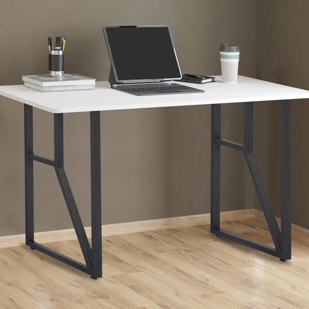 Pieds de Table en Métal Noir - Structure Stable avec Patins Ajustables