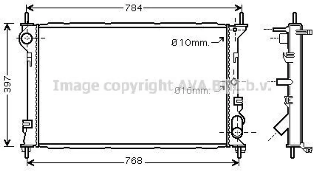 Radiateur de Refroidissement PRASCO FDA2411 OE 1365996 Transit Connect