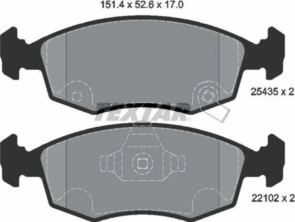 Kit Plaquettes de Frein Avant Textar 2543501 pour Entretien de Fiat 500