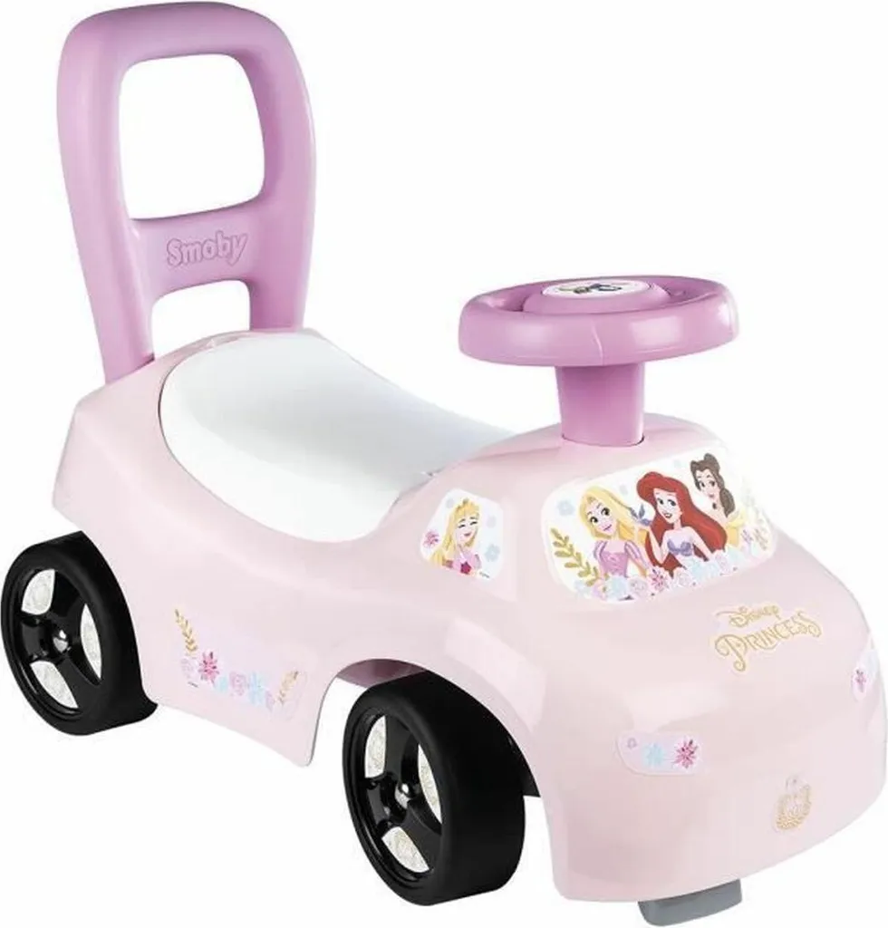 Tricycle Smoby Disney Princess en Métal avec Siège Réglable et Canne