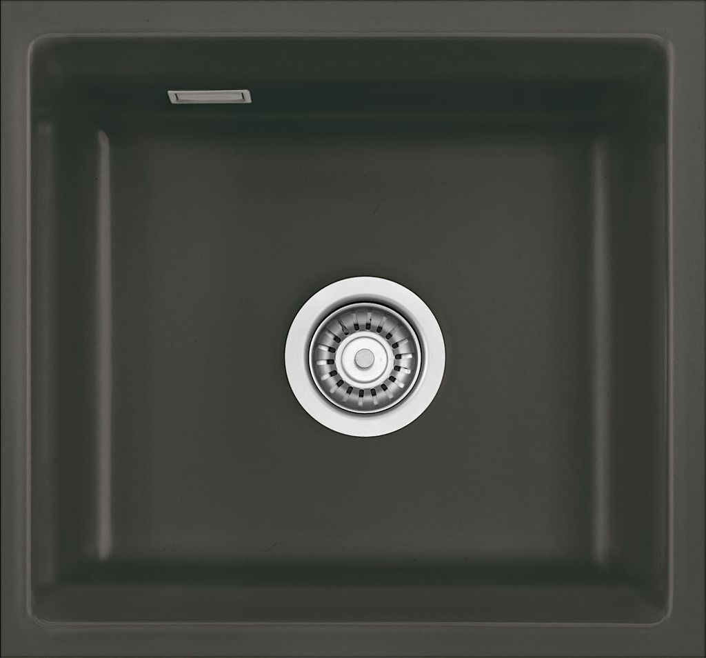 Unterbauspüle KeraDomo KARA 42 U/g in SCHIEFER mit Handbetätigung / ab Schrankbreite 50 cm / Einbauspüle