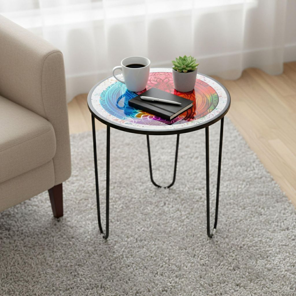 Skye Decor, Shb-033-D, Couchtisch, Mehrfarbig, 100% METALL, 53 x 53 x 55 cm