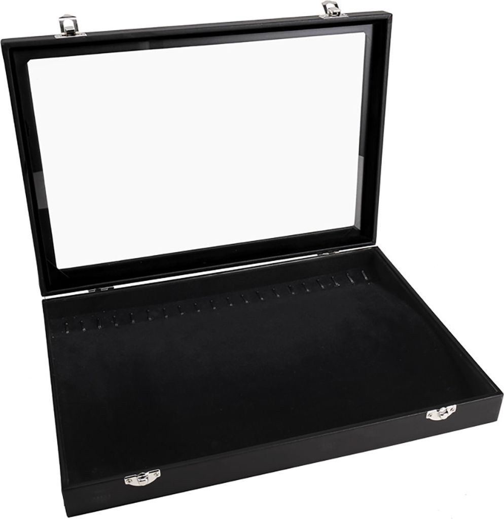 Sinoba Schmucklade Schmuckkasten Schaukasten Schmuckdisplay mit Glasdeckel (Ohrhänger und -stecker)