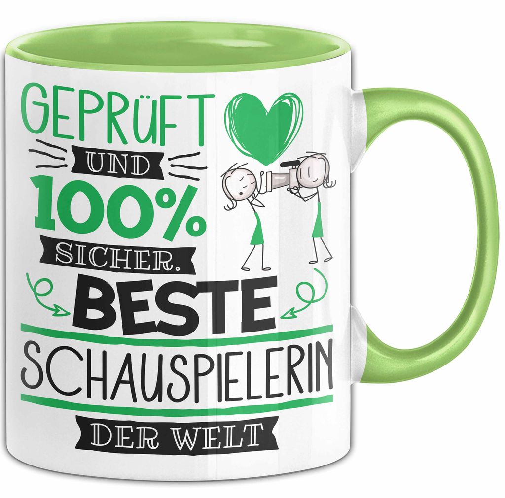 Beste Schauspielerin Der Welt Tasse Geschenk für Eine Schauspielerin Und Sicher Geschenkidee Geburtstag Weihnachten (Grün)