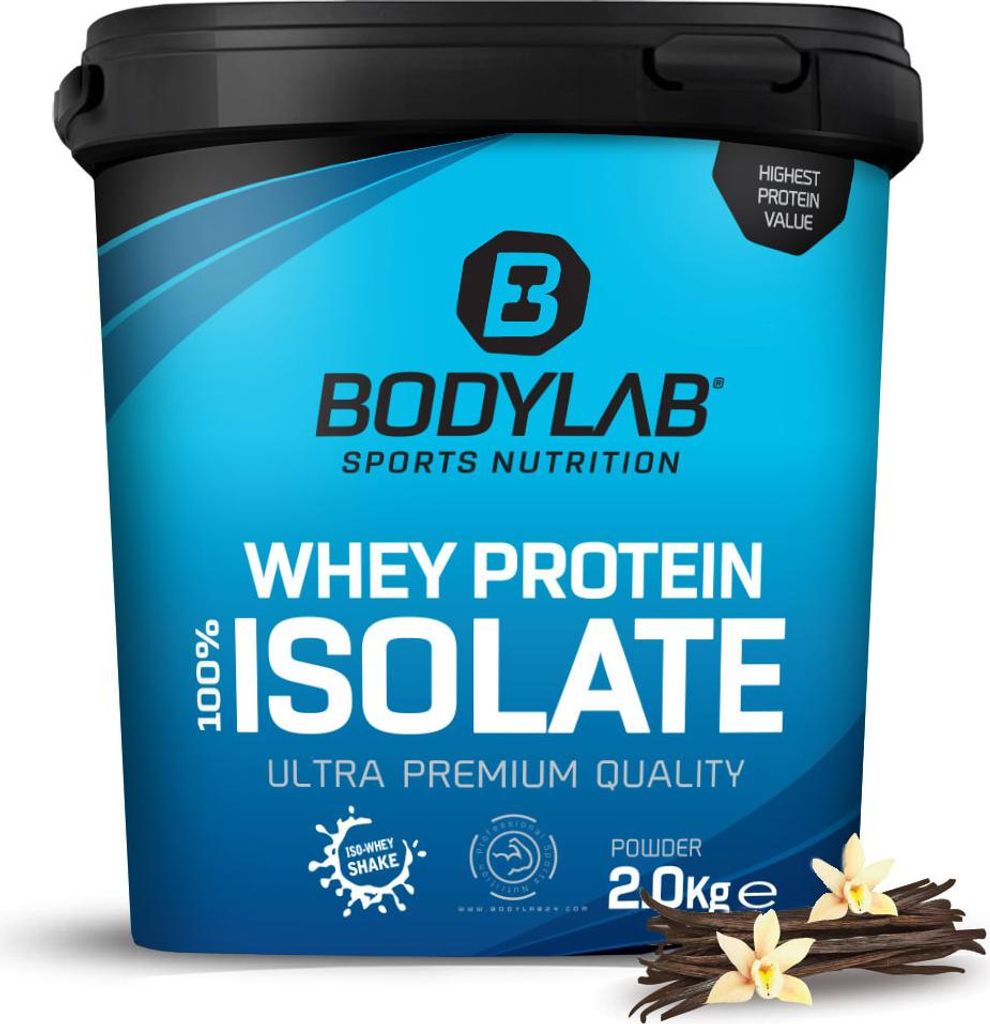 BODYLAB Whey Protein Isolat Pulver - 2000g - Vanille