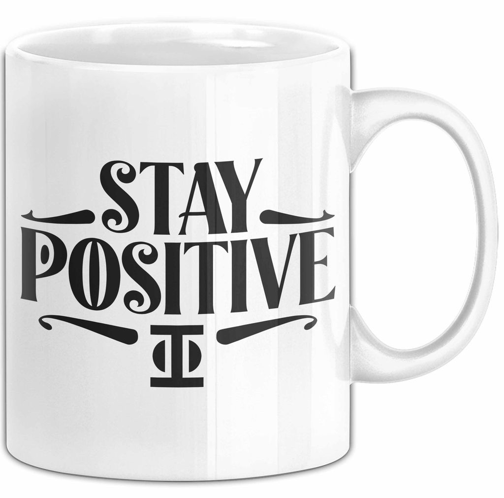 Mathematiklehrer Unterricht Tasse Geschenk Lustige Geschenkidee Spruch Bleib Positiv (Weiß)
