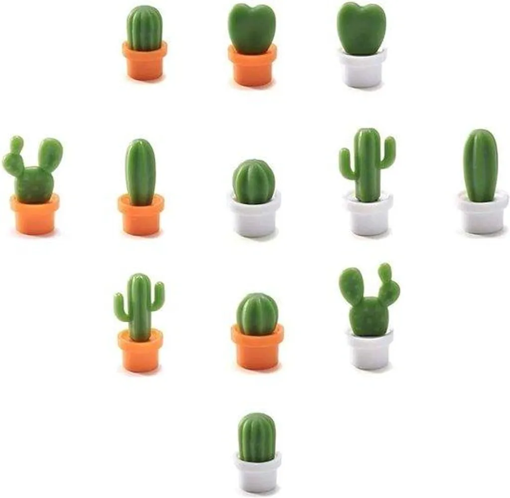 Aimants décoratifs pour télétravail design cactus lot de 3 en tissu