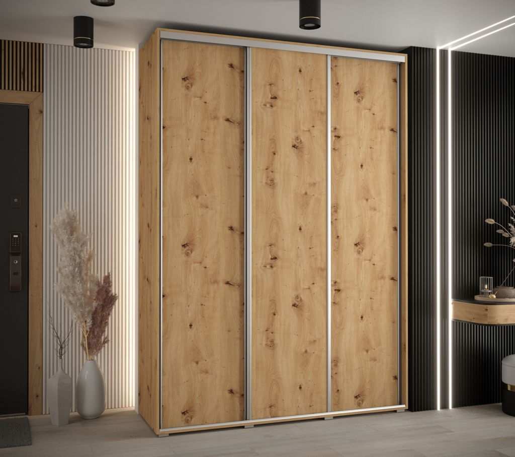 Kleiderschrank ASIRI 1 - 170/45 cm, Artisan-Eiche / Silber