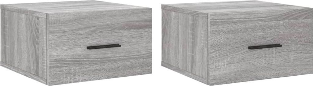 vidaXL Wand-Nachttische 2 Stk. Grau Sonoma 35x35x20 cm