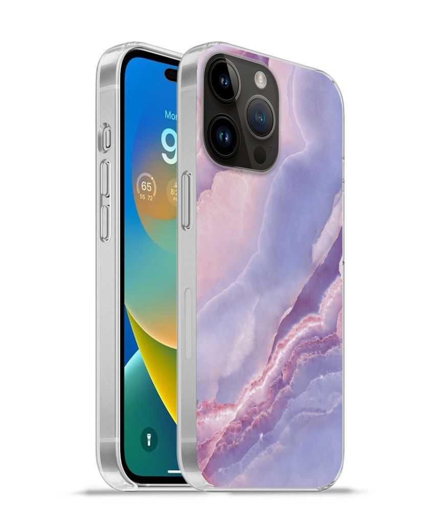 MuchoWow Handyhülle Schutzhülle Hülle für Apple iPhone 14 Pro Max Kalkstein - Naturstein - Mineralien Silikon Softcase Handy Hülle - Hardcover