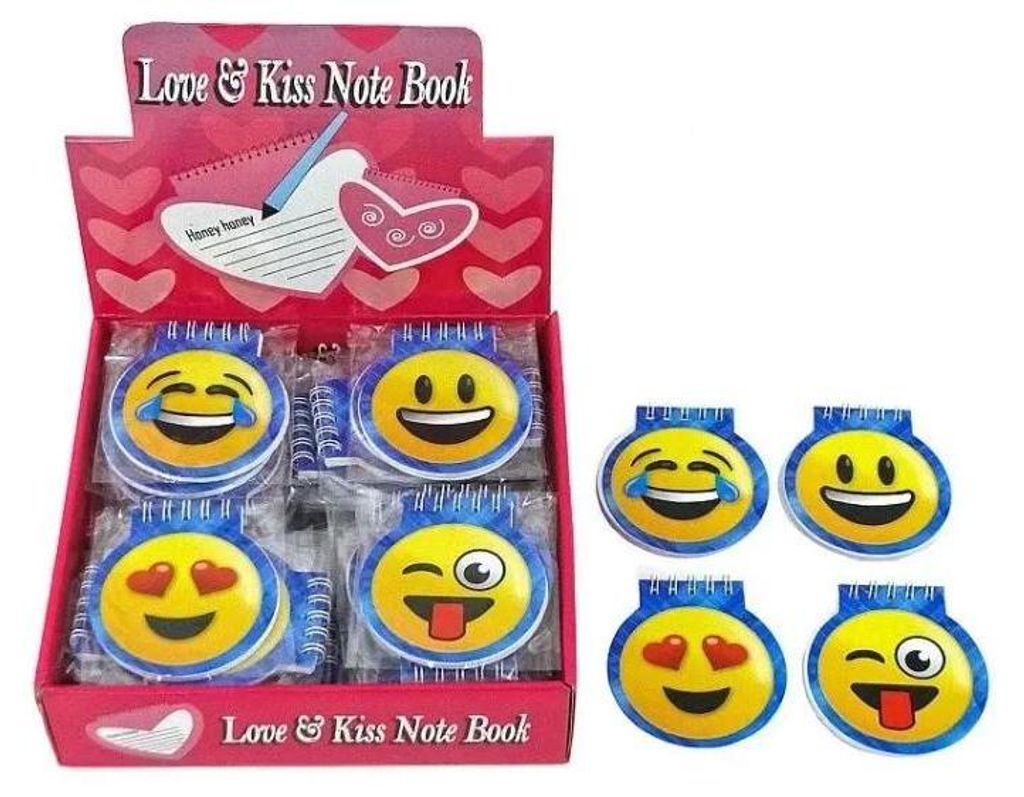 Runde Notizblöcke mit Smileys, 8 cm (48 Stück) – ADAR