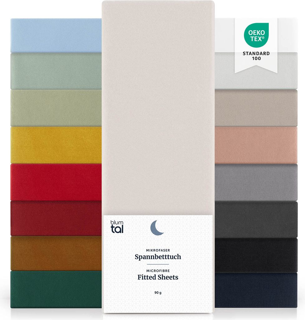Blumtal Basics Mikrofaser Spannbettlaken 180x200cm - Produktbild 1