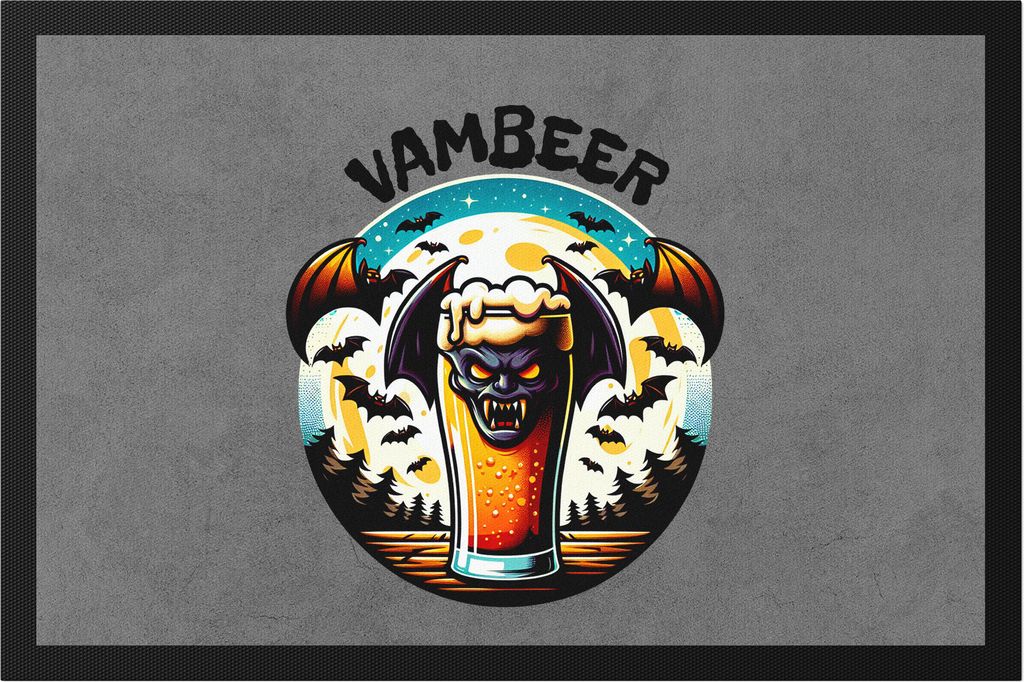 Vambeer Fußmatte Halloween Vampir Bier Fledermaus Deko für Hausparty und Büro
