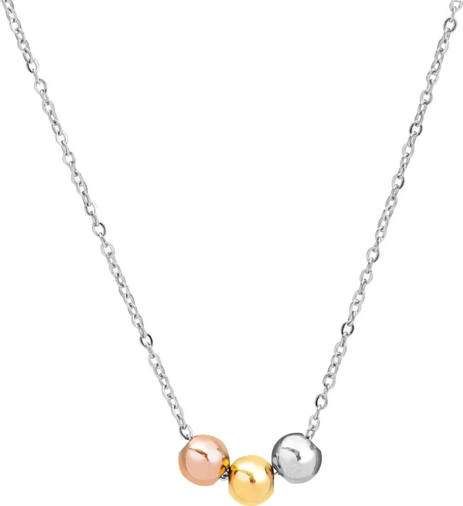 Collier élégant en acier avec perles tricolores VESN0667S pour femme