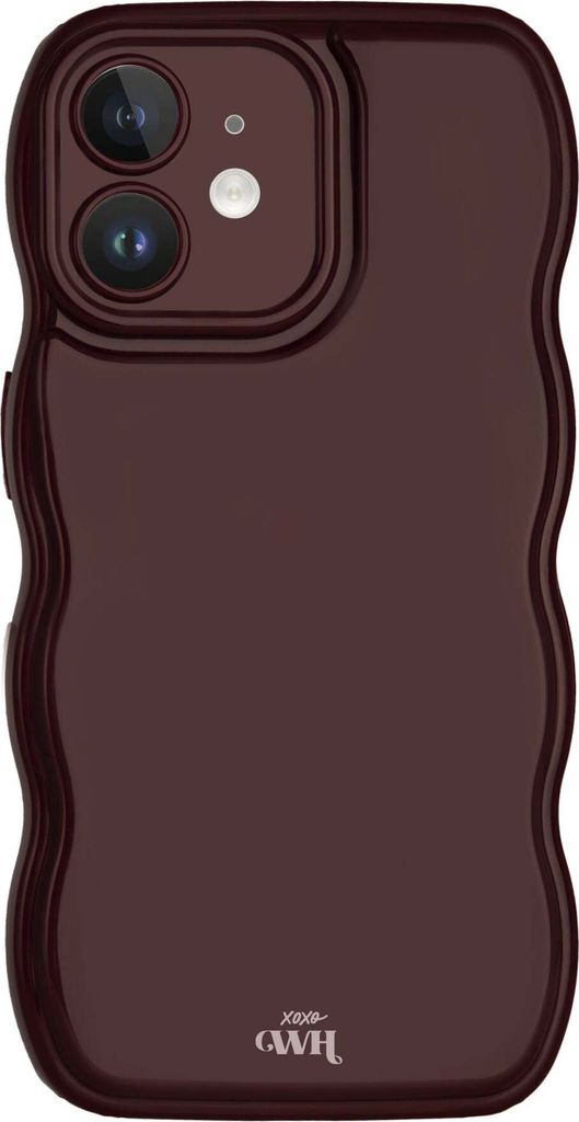xoxo Wildhearts Glossy Wavy Case Burgundy – Geeignet für iPhone 12 Hülle