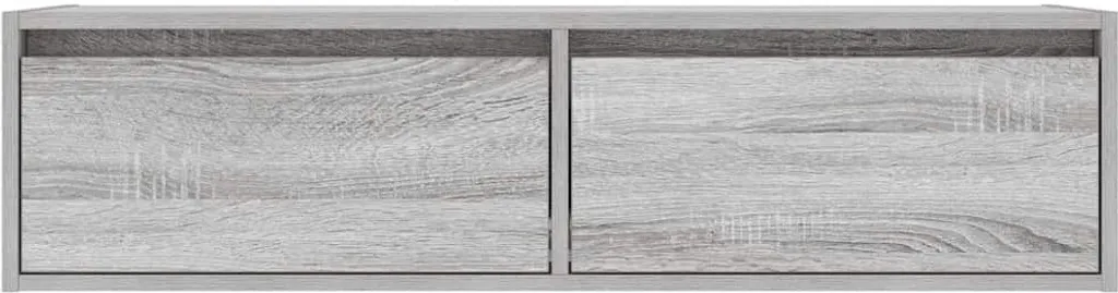 Mobile TV Salvaspazio 100x35,5x25 cm Grigio Sonoma - Luci LED Incluse - 6
